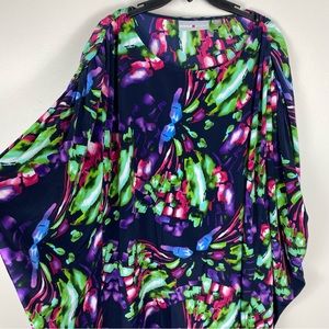 Avenue Studio Kaftan Multicolor Florals Lounge  Dress sz 20 plus size
